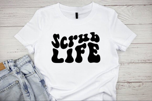 Retro Nurse SVG Design: Scrub Life Embroidered